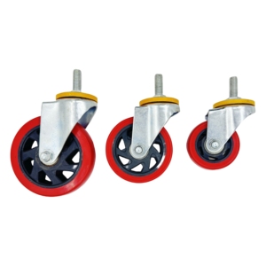 PVC công nghiệp nặng 3/4/5 inch xoay Phanh bánh Xe đồ nội thất màu đỏ và đen Caster bánh xe cho giỏ hàng Xe đẩy bàn làm việc - Product Image 5