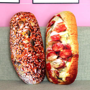 Simulation créative 3D oreiller de pain collation beurre <span class=keywords><strong>jambon</strong></span> pain sésame peluche poupée arc-en-ciel - Product Image 4