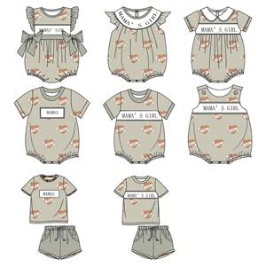 어머니날 아기옷 엄마의 여자아이 손자수 아기 버블 반팔 달콤한 여자아이 옷 - Product Image 6