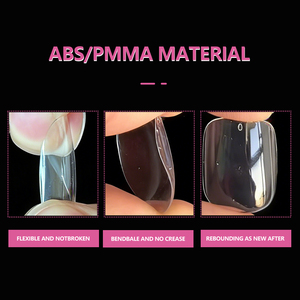 JIEYU PMMA/ABS <span class=keywords><strong>Faux</strong></span> <span class=keywords><strong>ongles</strong></span> courts à pointes, style français ovale, réutilisables, pour le personnel hôtelier, les professionnels et le salon de manucure à domicile, DIY - Product Image 6