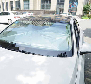 Dernière mise à niveau Pare-soleil de pare-brise avant en forme de parapluie en plastique argenté Logo personnalisé Cadeaux d'affaires manuels Imperméable Anti-vol - Product Image 2