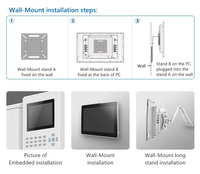 PC industriel tactile tout-en-un sans ventilateur en aluminium IP65 intégré de 15,6'' et 23,6'' avec écran VGA 1920x1080 et écran tactile capacitif 10 points