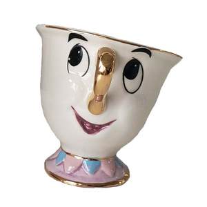 Théière en céramique plaquée or La Belle et la Bête avec motif vent, tasses Mme Potts et Mme Aqi - Cadeau d'anniversaire et de Noël - Product Image 5