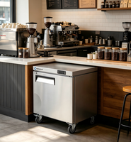 Réfrigérateur commercial sous comptoir en acier inoxydable 304 de 27 pouces avec contrôle numérique, sans givre, 1 porte, pour plan de travail