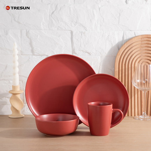 Juego de Vajilla de Gres de Color Mate Sólido, Platos, Tazones y Tazas con Esmalte Salpicado, Vajilla Estilo Boho, Venta al por Mayor, Logotipo Personalizado - Product Image 5
