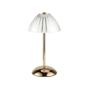 Lámpara de Mesa LED Moderna con Forma de Tulipán, Pantalla de Cristal Transparente, Base de Metal Dorado, Ra90, Temperatura de Color 2700K/6000K, para Almacenes - Product Image 1
