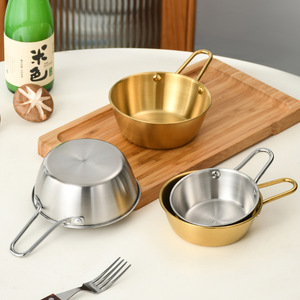 304 Stainless Steel Bowl With Handle Gold Color Stackable For Snack Shop Condiment Sauce Egg Beater Bowl - Product Image 3