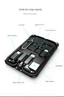 Pengisi Daya Nirkabel Magnetik 6 in 1 dengan Kotak Penyimpanan Kabel Data, Adaptor & Penyangga Ponsel, Aksesori Smartphone Universal Portabel