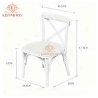 Chaises de mariage en plastique à dossier croisé, empilables, blanches, pour enfants, pour les fêtes d'enfants, pour les anniversaires