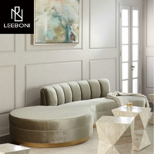 Sofá curvo cómodo de lujo de estilo italiano, sofá de tela de terciopelo para sala de estar, sofá de ocio de gama alta para Hotel - Product Image 6