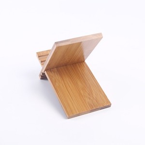 Junru Wooden Phone <b>Stand</b> 18x9x1cm Desktop Holder For Tablet And Smartphone Natural Wood Color - Product Image 4