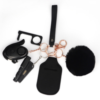 Porte-clés d'auto-défense, pompon, articles d'alarme, porte-clés en métal, ensemble de porte-clés d'auto-défense, en Stock