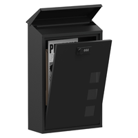 Boîte aux lettres murale en métal avec serrure à combinaison, résistante aux intempéries, avec fenêtres de visualisation, pour appartement européen, utilisation extérieure