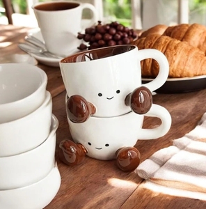 Personalizzato cartone animato acqua tazze di ceramica tazza di caffè con simpatico 3D piedi faccina sorridente per la casa e l'ufficio - Product Image 2