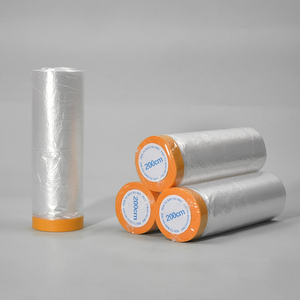 Película de enmascarar de plástico para pintura, rollo de lámina plástica para pintores, papel de enmascarar con cinta para pintura automotriz - Product Image 1