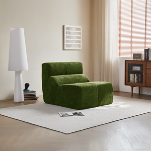 Modern Green Bonless In Stock One Seat <b>Sofa</b> Chair Modular Cushion Back Armless Square Design Living Room Furniture - Product Image 3