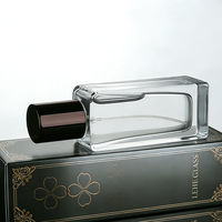 Flacon de parfum en verre de luxe vide de 50 ml avec bouchon en alliage de zinc, impression personnalisée du logo, boîte d'emballage, contenant de parfum classique