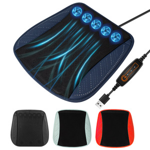 Car Seat Cushion Summer Cooling Ventilation Breathable USB Fan <b>Ice</b> Silk Pad For Car And Home Use - Product Image 3