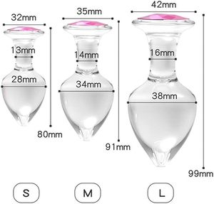 3個セット アナル拡張肛門拡張セックストイ 透明クリスタルジュエルダイヤモンドガラスアナルバットプラグ 初心者向け 男女兼用 - Product Image 4