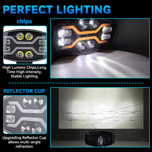 Phares LED 10 pouces 24V 80W 8000 Lumens les plus populaires, blancs et jaunes, pour conduite et travail, avec clignotants dynamiques séquentiels, universels - Product Image 6