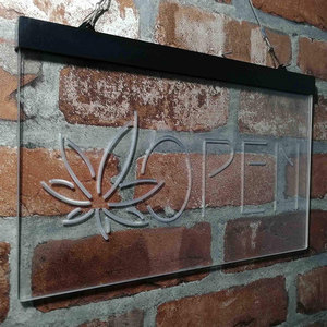 Wholesale Custom Sign Board Smoking <strong>Led</strong> Light Leaf Open <strong>Led</strong> Neon Sign for Bar <strong>Man</strong> Cave Room Decor - Product Image 3