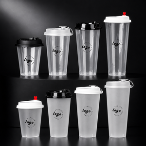 Gobelets en plastique PP personnalisés de 90 mm pour vente en gros, plusieurs capacités, jetables, pour jus de boba, thé au lait, pour marques à emporter - Product Image 4