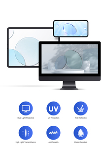 สีขาวฐานเรซินแข็ง BLUECUT เลนส์สะท้อนแสงต่ํา oftalmicos เลนส์ป้องกันแสงสีฟ้า - Product Image 4