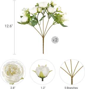 Peonías Artificiales, Flores de Seda para Decoración del Hogar, Ramo Artificial, Arreglos Florales Artificiales, Centros de Mesa para Comedor - Product Image 4