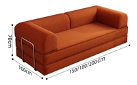 Sofá de Tela Retro para Apartamento Pequeño, Sofá Cama Plegable para Sala de Estar, Ideal para Personas que Buscan Comodidad