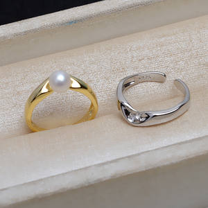 Anillo Abierto de Plata S925 Hecho a Mano por Wenchi, con Soporte para 4-5-6 Perlas, Relleno de Oro de 14k, Accesorios de Joyería Ajustables - Product Image 1