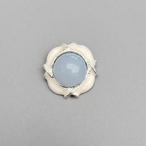 Thiết kế mới hình dạng bất thường nút áo lạ mắt nút hợp kim dầu nhỏ giọt với đá màu xanh cho hàng may mặc - Product Image 1