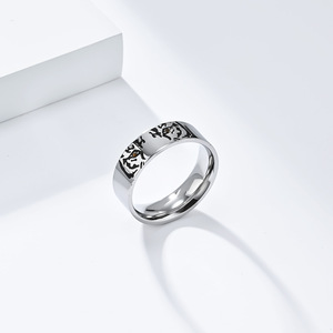 Anillos de Acero de Titanio con Tema de Animales Tigre, Lobo y Gato, Joyería Unisex para Regalo - Product Image 4