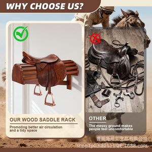 Support à selle en bois massif, organiseur de selle pour chevaux, support de rangement pour équipement équestre - Product Image 4