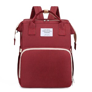 Large Capacity Waterproof Mommy <b>Backpack</b> with Folding Baby Bed, Multifunctional Travel Diaper Bag with Changing Pad for Mom - Product Image 6