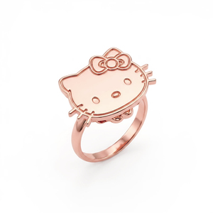 Anello UWIN personalizzato a forma di pepita HK in acciaio inossidabile placcato oro PVD, anello resistente con carattere per donna, misura regolabile, anello a forma di gatto - Product Image 4