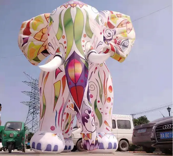 新しいデザイン屋外広告装飾オックスフォード巨大インフレータブル象モデル販売