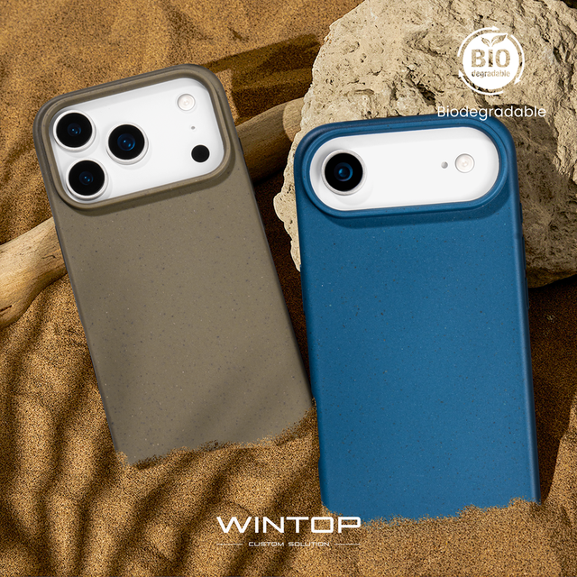 WINTOP Biodegradable Shockproof Mobile Phone Case for 17 Pro Max Eco-Friendly Wheat Straw Material for & ROHS Certified