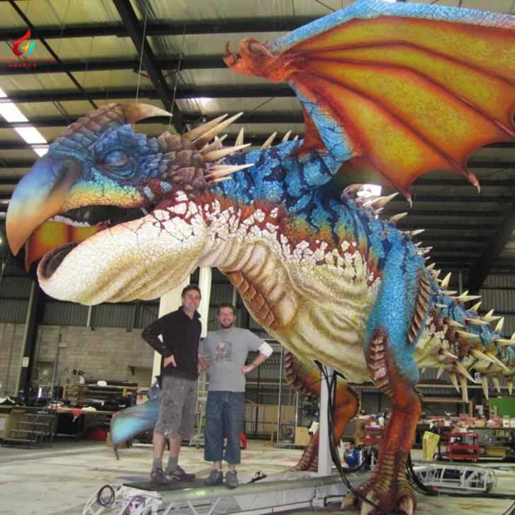 2022 Handmade Robot Dragon Model Life Size Movie Role Animatronic Dragon China Dragon Factory