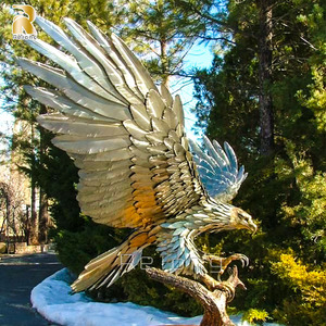 Statua di <span class=keywords><strong>Aquila</strong></span> in Acciaio Inossidabile con Design Astratto di Grandi Dimensioni RELONG per Piazze Commerciali all'Aperto - Product Image 4
