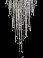 Nouvelle conception élégante de décoration de plafond de mariage, perles acryliques transparentes suspendues, rideau de chaîne transparent, lustre