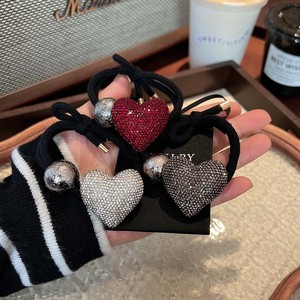 Luxury Shining Rhinestone Love Heart-Shaped Pearl Double Elastic Metal Hair Band for Women <b>Wedding</b> <b>Accessories</b> - Product Image 1