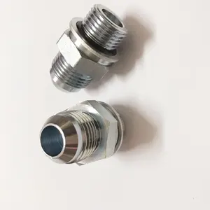 Accesorio hidráulico de acero inoxidable 1JG SAE JIC X BSP Adaptador de manguera BSP Macho 37 Adaptador hidráulico de junta tórica