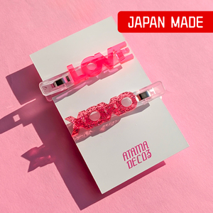 Pinza para el cabello con motivos divertidos de mensaje en rosa brillante, simple pero llamativa. - Product Image 1