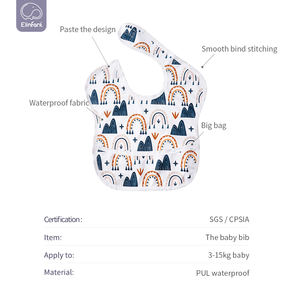 Bavoir d'alimentation imperméable et lavable, très léger, résistant aux taches et à l'huile, pour bébé - Product Image 3