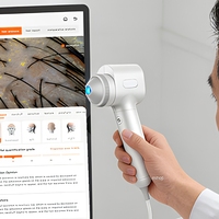 Analizador de Cuero Cabelludo con IA, Dispositivo de Análisis Facial y Capilar de Mano con Aumento de 50x para Uso Doméstico y Salones de Belleza