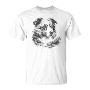 T-shirt commémoratif de la nature du chien berger australien, unisexe, blanc, pour adultes - Product Image 1