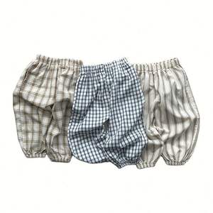 Pantalons anti-moustiques à carreaux pour garçons et filles, pantalons fins d'été pour enfants, vêtements de mode pour bébés - Product Image 1