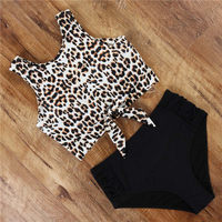 XCYL-200007 Dames Sexy High-Leg 2-delige Bikini Zwemkleding met Printdesign, Anti-UV & Snel Droogend, OEM Merk Zwempakken