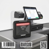 Escáner de Código de Barras USB Omnidireccional Fijo 2D para Supermercados con Lectura de Códigos QR y 2 Años de Garantía