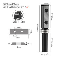 Cuchilla Desmontable Desechable para Fresadora de Fondo, Ranurado CNC para Madera, Canteado y Limpieza de Fondo